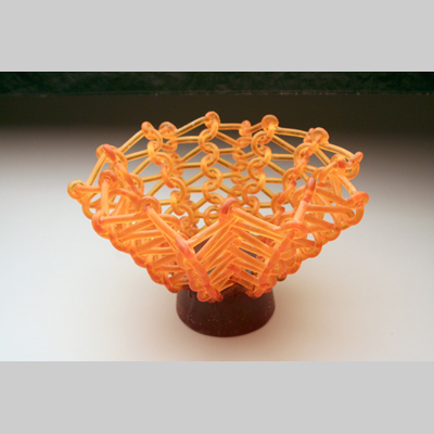 Cakewalk 7" x 11" x 11" by Carol Milne - Kiln-Cast lead crystal knitted glass