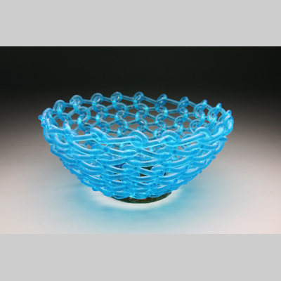 Eddy by Carol Milne - Kiln-Cast lead crystal knitted glass