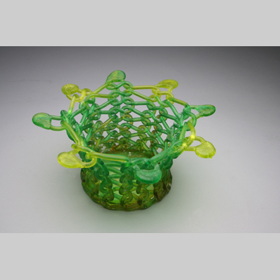 Quadrille by Carol Milne - Kiln-Cast lead crystal knitted glass